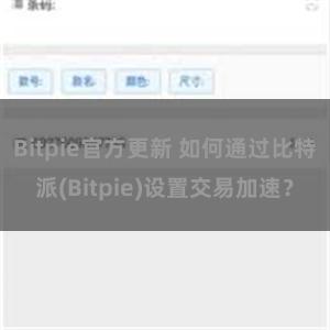 Bitpie官方更新 如何通过比特派(Bitpie)设置交易加速？