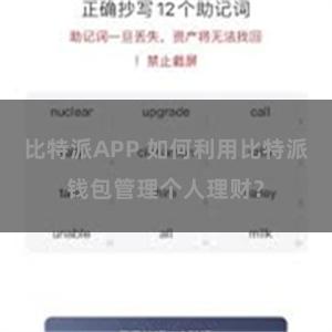 比特派APP 如何利用比特派钱包管理个人理财？
